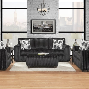 Lush Black Sofa Set