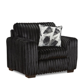 Lush Black Oversized Chair - Chair & 1/2