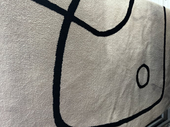 Black & White Abstract Area Rug 8’ x 10’