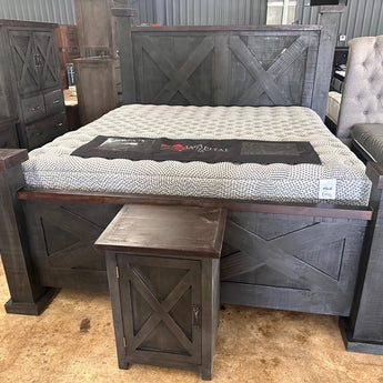 New York Rustic Bed in Grey/Brown - Bed Only at Furnishings 4 Less Rogers AR