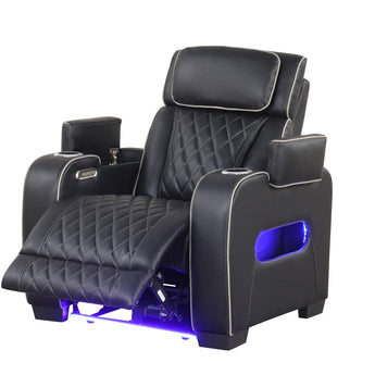 Titan Black Recliner with Power Headrest