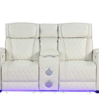 Titan White Power Reclining Loveseat