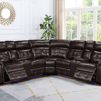 Amazon2027 brown power reclining sectional