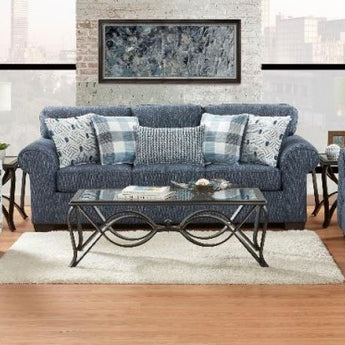 Experience the comfort of the Belhaven Indigo Sofa Set. Boasting plush upholstery and a strong wooden frame, this set offers effortless style to any room. Its rich indigo perfectly complements any décor and adds coziness to your space.