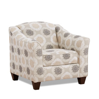 Feel the luxurious comfort and stylish look of the Daisy Chain Silver/Gold Accent Chair. Upholstered with top-grade fabric for coziness and longevity.