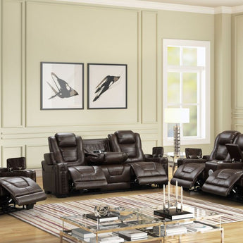 Eric Brown leather 3pc Power Reclining Set. It includes sofa, loveseat and recliner.