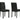 Resia black upholstered dining chair - front and rear views - sold individually