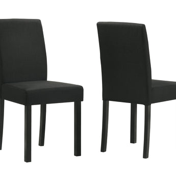 Resia black upholstered dining chair - front and rear views - sold individually