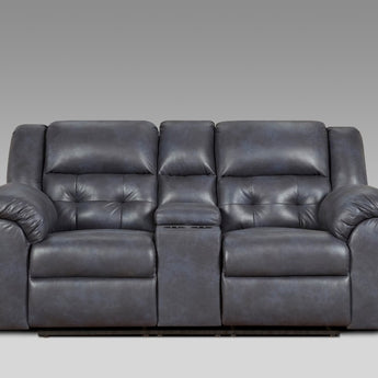 Experience the comfort of the Telluride Indigo Reclining Loveseat. Crafted with quality foam cushion core.