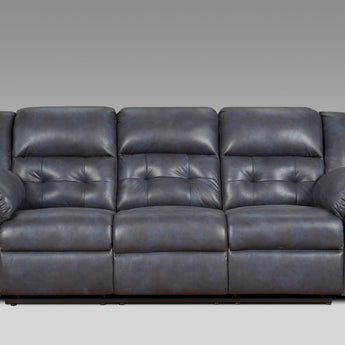 Relax in luxurious comfort with the Telluride Indigo Reclining Sofa. Enjoy its soft, resilient foam core and superb cushion construction.
