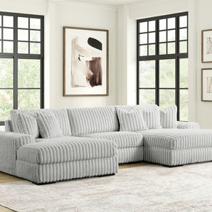 XL Sunday2 3PC sectional in light grey corduroy.