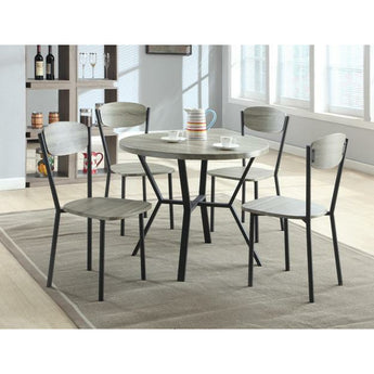 Blake Round Dining 5pc Set. This simple 5pc set includes 1 Table and 4 Chairs.