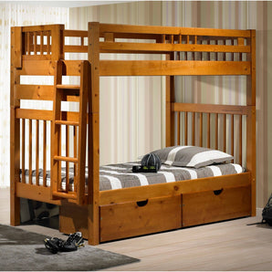 Tall Bunk Bed Twin/Twin in Honey