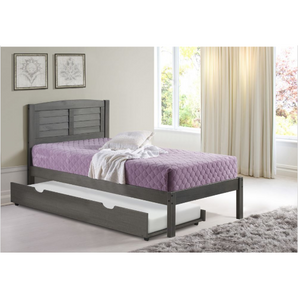 Twin Louver Bed in Antique Grey Finish
