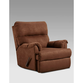 Aruba Microfiber Rocker Recliner will help achieve a great level of comfort for your living room needs. It features a pillow top arms and seat back. Available color options are Chocolate, Camel, Capri, Cobalt and Grey.