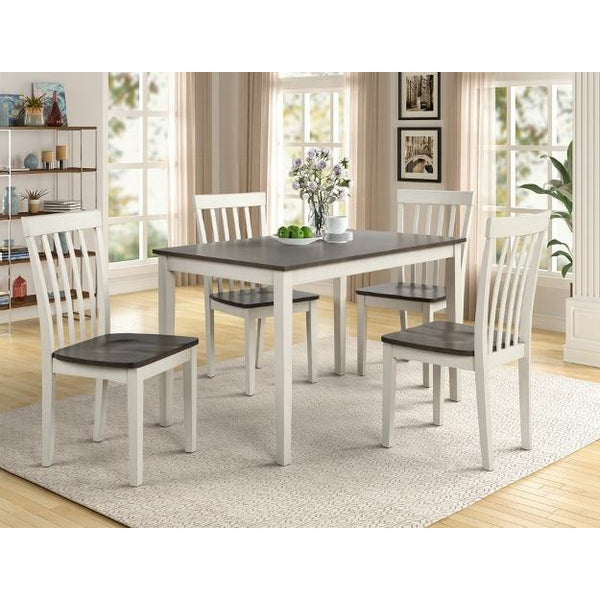 Brody 5pc White and Gray Dining Set Furnishings4Less