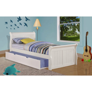 Twin Sleigh Bed in White