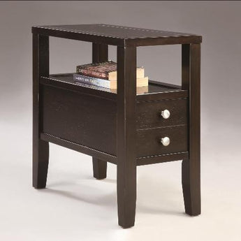 Chair side table for convenience and more storage. This end table from crown mark adds style to any living room.