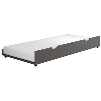 Donco Twin Pull-Out Trundle in Slate Grey. This Twin Pull-out Trundle is made specifically for Donco's Bunk Beds and Platform beds. This item is a great way to save space and add sleeping space to your child's room. The included caster wheels make moving the trundle a snap. Also available in white, light espresso, antique grey, dark cappuccino, brown glaze, and dark grey finish.