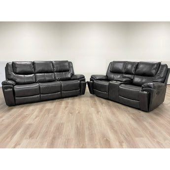 Dark Gray 2 Piece Reclining Sofa and Loveseat