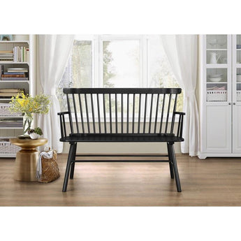 Jerimiah Saddleback Bench - Black
