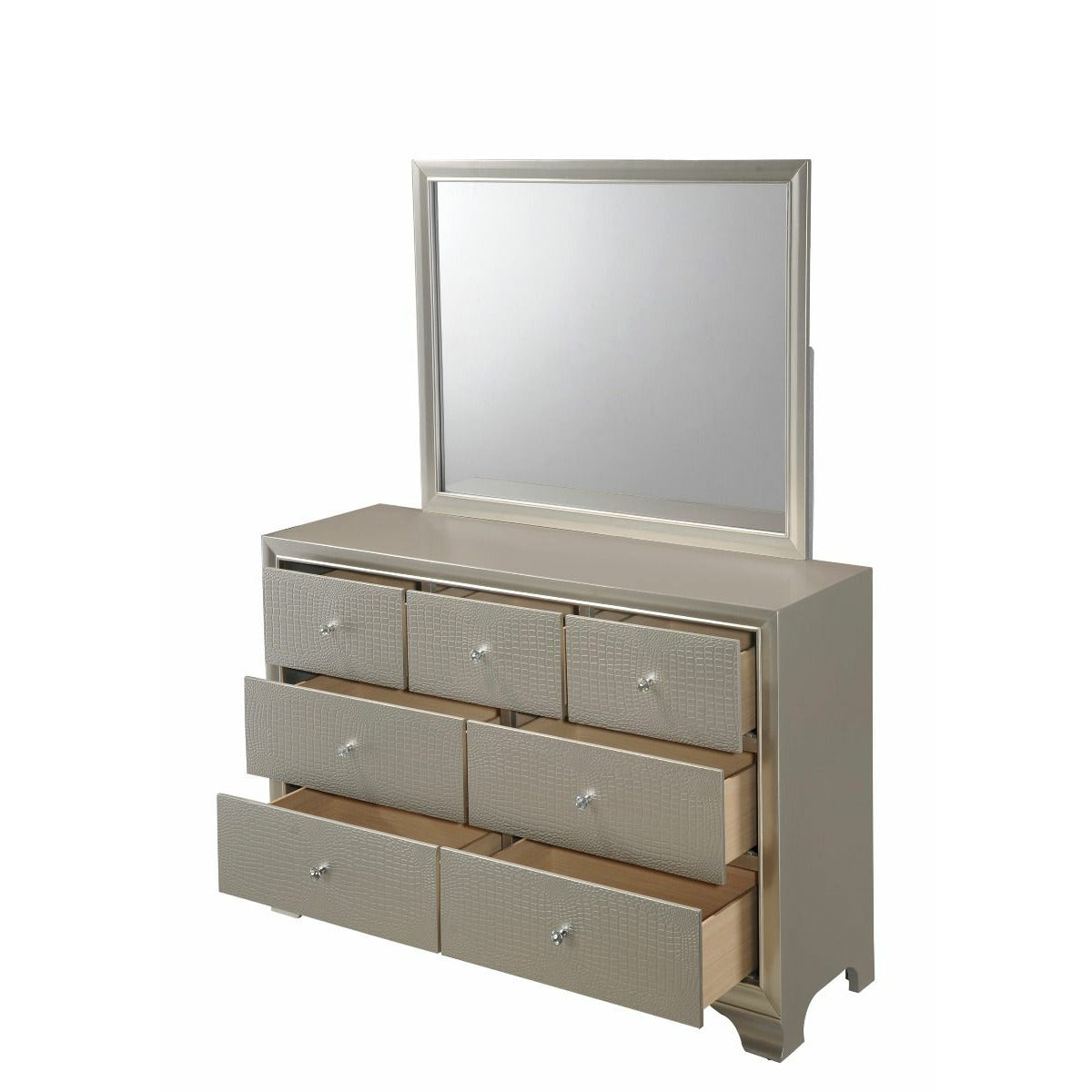 Lyssa Champagne Dresser and Mirror Set Furnishings4Less Lyssa Champagne Dresser and Mirror Set Furnishings4Less