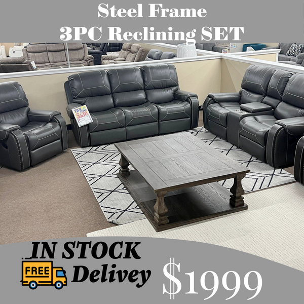 Steel frame reclining sofa new arrivals