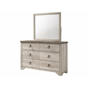 Patterson 6 Drawer Dresser & Mirror Combo in Light Grey Finish