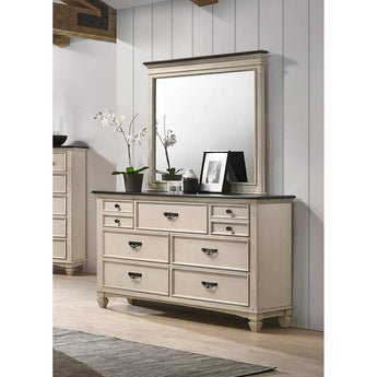 Sawyer Dresser & Mirror in Antique Taupe Finish
