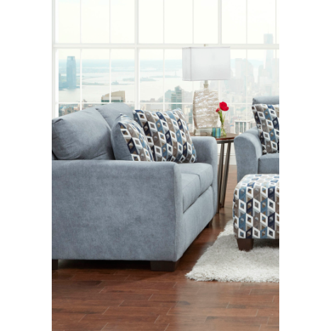 Affordable Furniture Anna Blue/Grey Sofa and Chaise