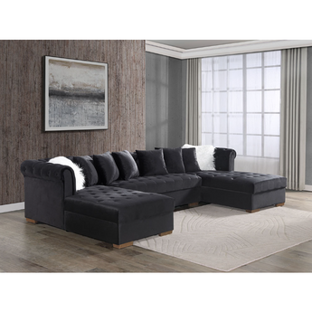 Black U-Shaped Sectional - Aria