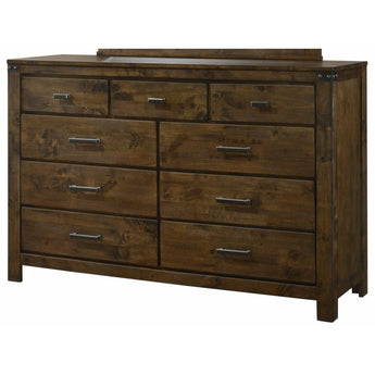 Curtis 9-Drawer Dresser in Rustic Brown