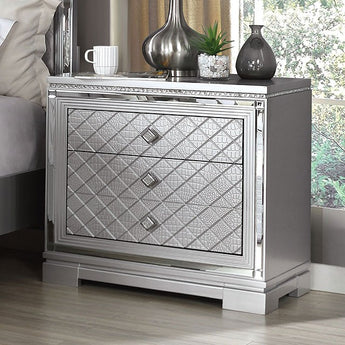 Glam Silver Nightstand - Belleterre