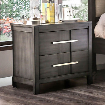 Berenice 2-Drawer Nightstand in Grey