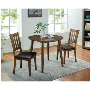3 Piece Dark Brown Dining Set. 2 chairs and 1 table.
