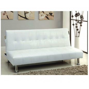 Leatherette White Futon Sofa - Bulle