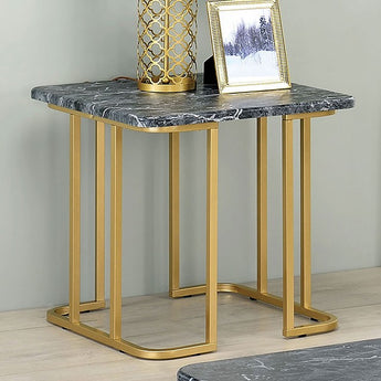 Steel Gold/Black End Table - Calista