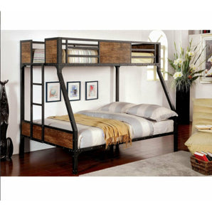 Industrial Styled Black Twin/Full Bunk Bed - Clapton