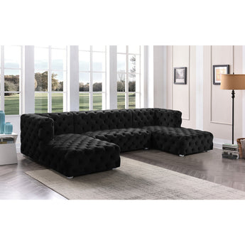 Black Velvet Sectional - Cosmo