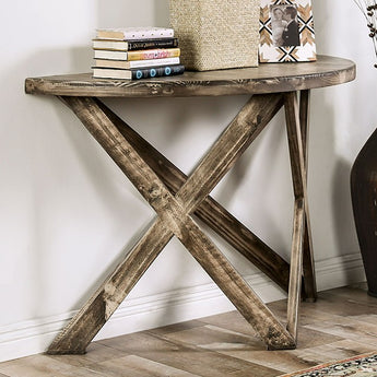 Rustic Ash Brown Solid Wood Sofa Table - Culver.