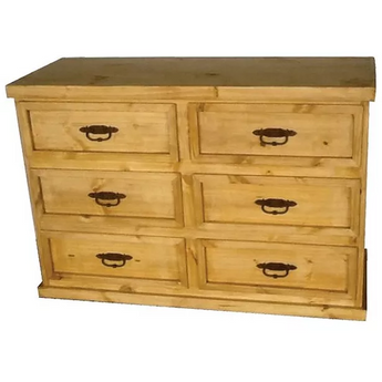 Economy 6 Drawer Dresser in Natural Light. Handcrafted from 100% solid wood.