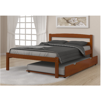 Full Econo Panel Bed is a great addition to your kids bedroom. Crafted from 100% pine wood and finished in light espresso. It comes with a slat roll foundation. An optional trundle and under bed drawers are available.