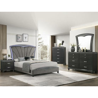Frampton Bedroom Set. Glamorous, elegant yet simple this bedroom collection offers it all. This set includes bed, chest & nightstand