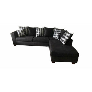 Black Sofa and Chaise Sectional