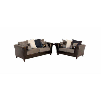 Grey & Black Sofa and Loveseat.