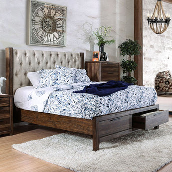 Hutchinson Queen Bed in Rustic Natural Tone