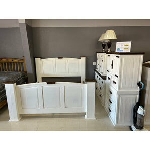 White Wood Rustic Bedroom Set - Mansion