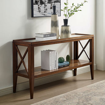 Tempered Glass Top Sofa Table - Izar