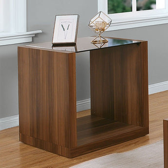 Black/Dark Walnut End Table - Langenthal