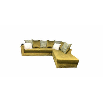Yellow Green Sofa and Chaise Sectional